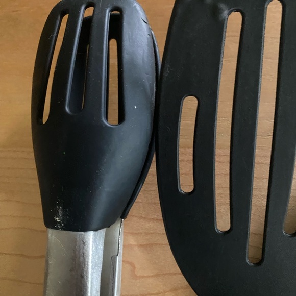 Pampered Chef Black Silicone 3 Kitchen Cooking Utensil Set Spoon Spatula Tongs - Picture 8 of 16